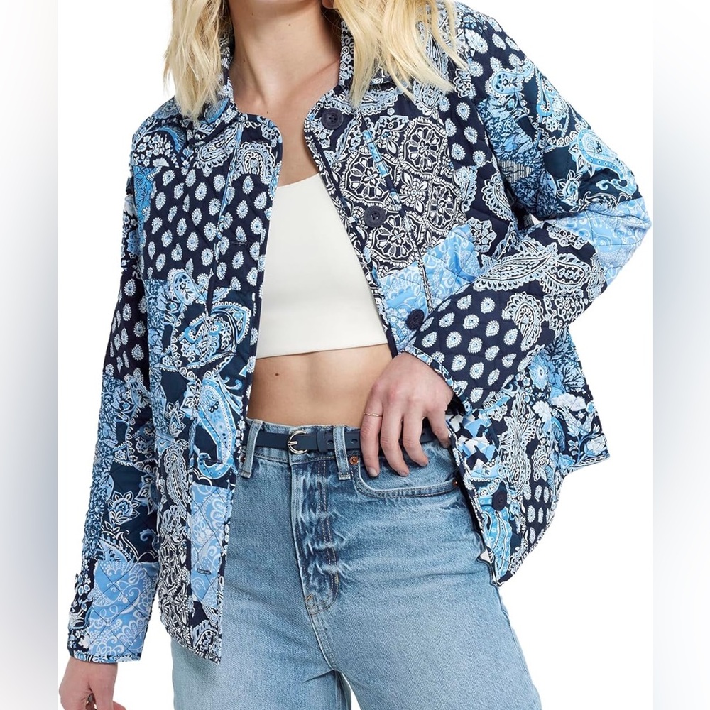 Vera Bradley Navy Quilted Jacket